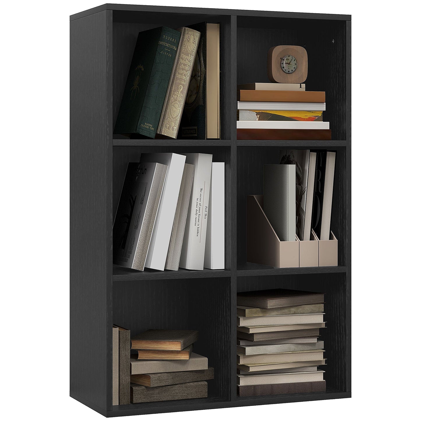 Seven-Cube Bookcase - Walnut Wood Effect