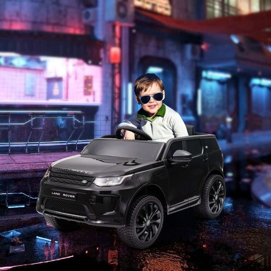 AIYAPLAY Land Rover Discovery Sport Licensed 12V Kids Ride on Car w/ Remote Control, Lights Music Horn, for 3-6 Years Black / White / Pink