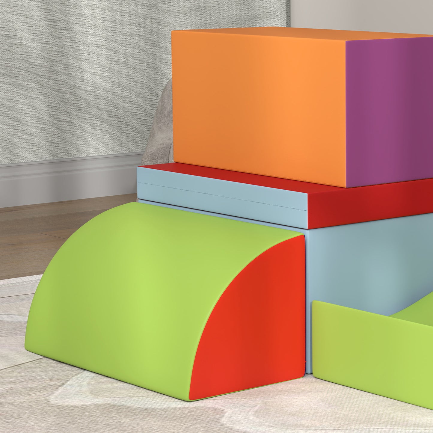 7 Piece Soft Soft Play Set for Toddlers 1-3 Years, Multicoloured