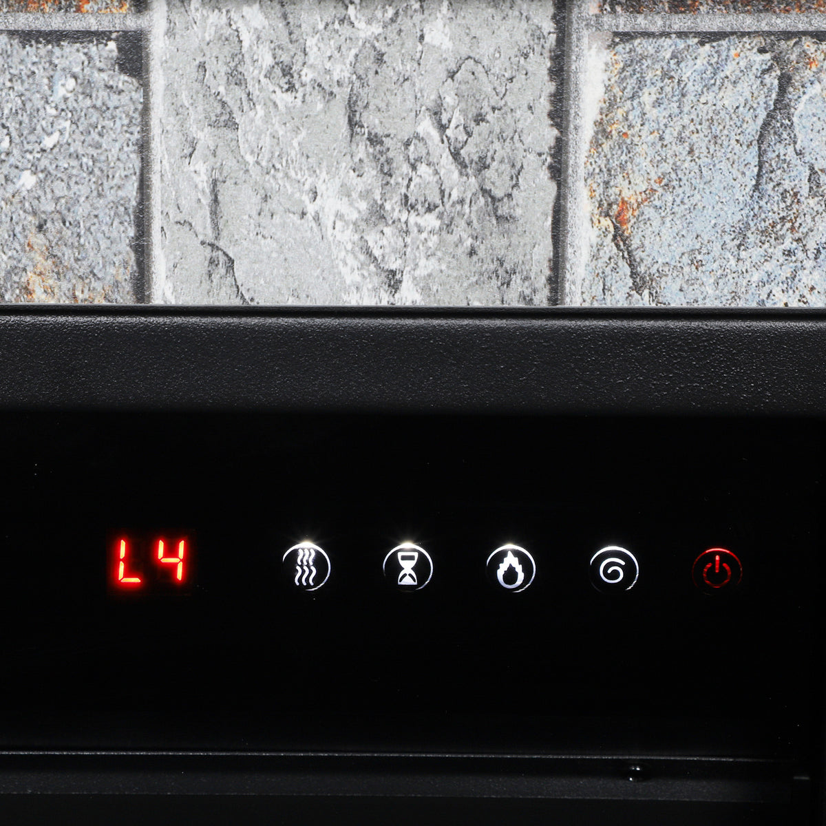 Electric Fireplace Suite | 1800W White Fire & Surround | Open Storage Shelf | Adjustable LED Flames | Remote & 8-Hour Timer