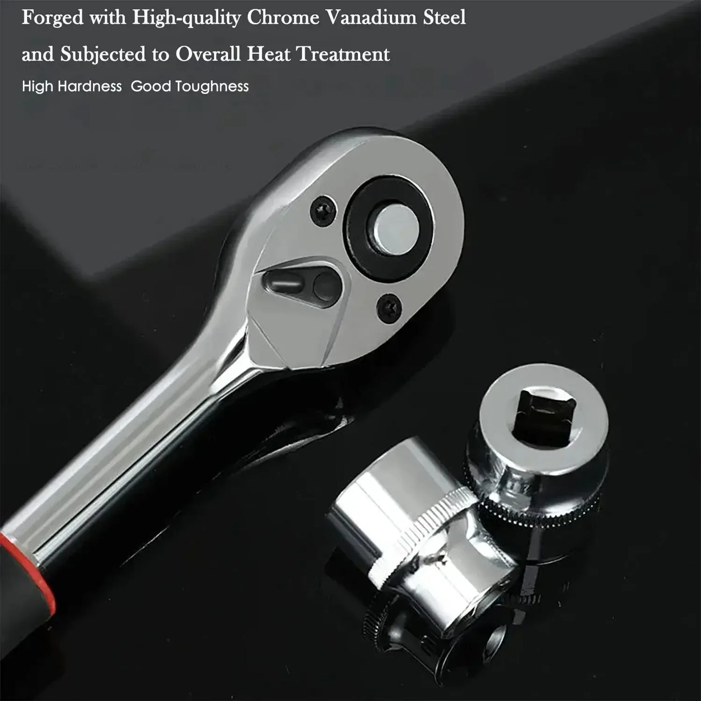 1/4" Ratchet Socket Wrench Spanner Set Drive Extension Rod Multi-function For Car Motorcycle Repair Hand Tools