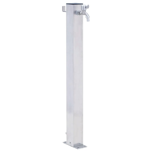 100cm Garden Water Column with Faucet Stainless Steel Square Outdoor Garden Watering Washing Irrigation Tool Washing Machine