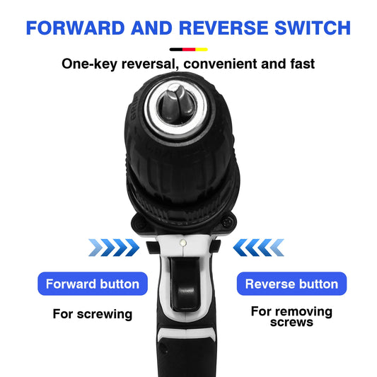 Dayplus 21V Cordless Drill Driver, Electric Drill Screwdriver with 1500Mah Battery, 45NM 2-Speed Combi Drill 25+1 Torque Setting