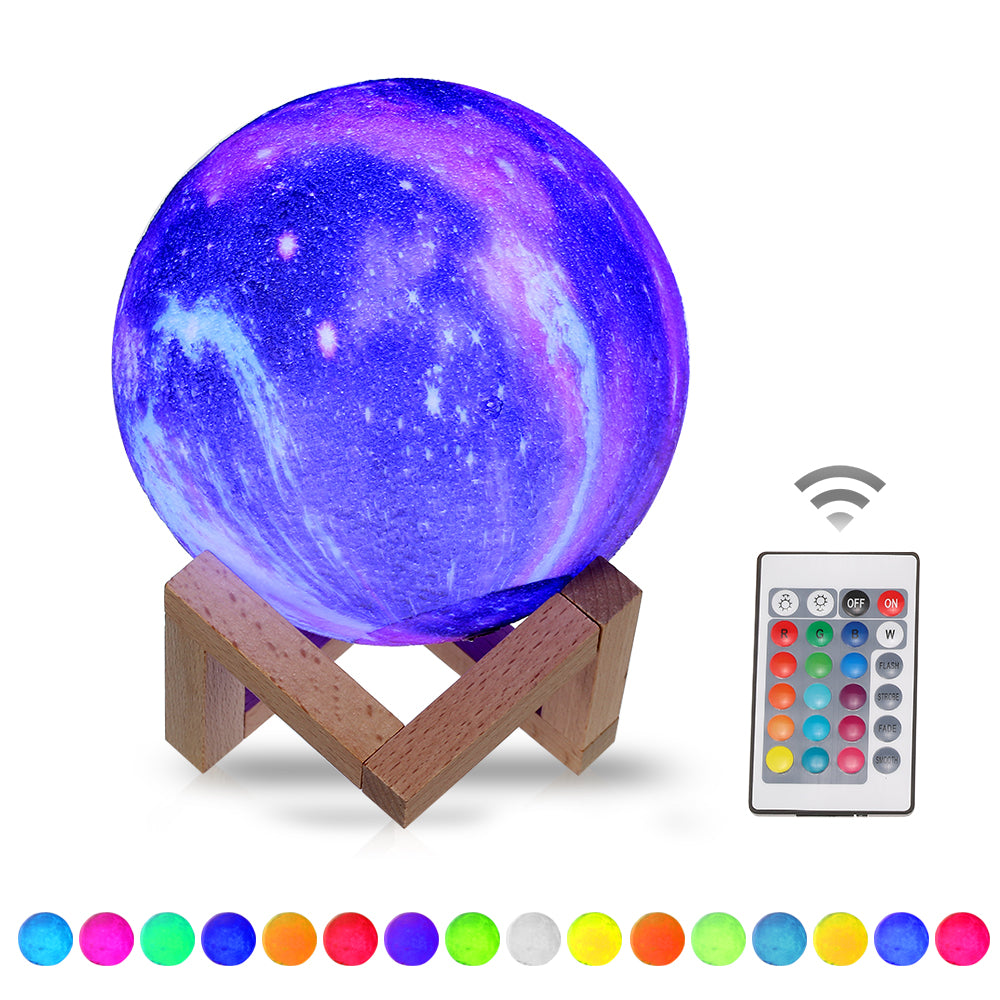 LED Galaxy Moon Lamp Moon Night Light Kids Night Light 16 Colour Change Touch and Remote Control Galaxy Light