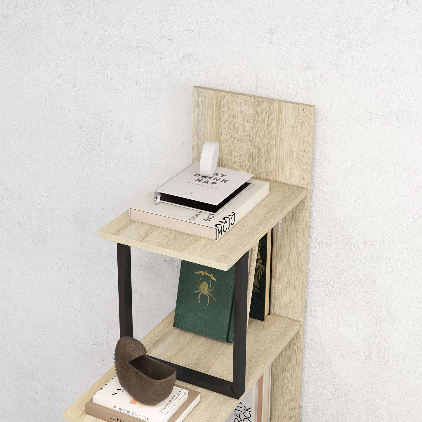 5 Tier Ladder Bookcase | Display Shelf | Particleboard | Anti-Tip | 102x30x160cm | 80kg | Oak