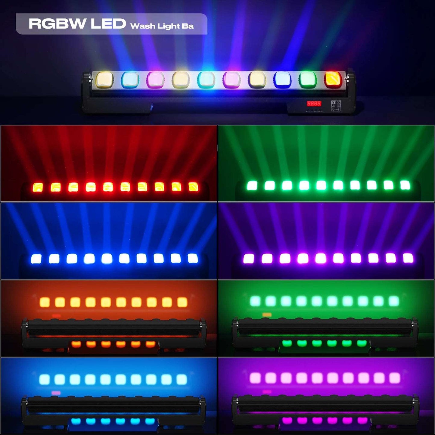 250W RGBW Swing Dot Beam LED Wall Wash Stage Light Effect 7/13/43CH Channel for Home DJ Party KTV Clubs Bar Wedding