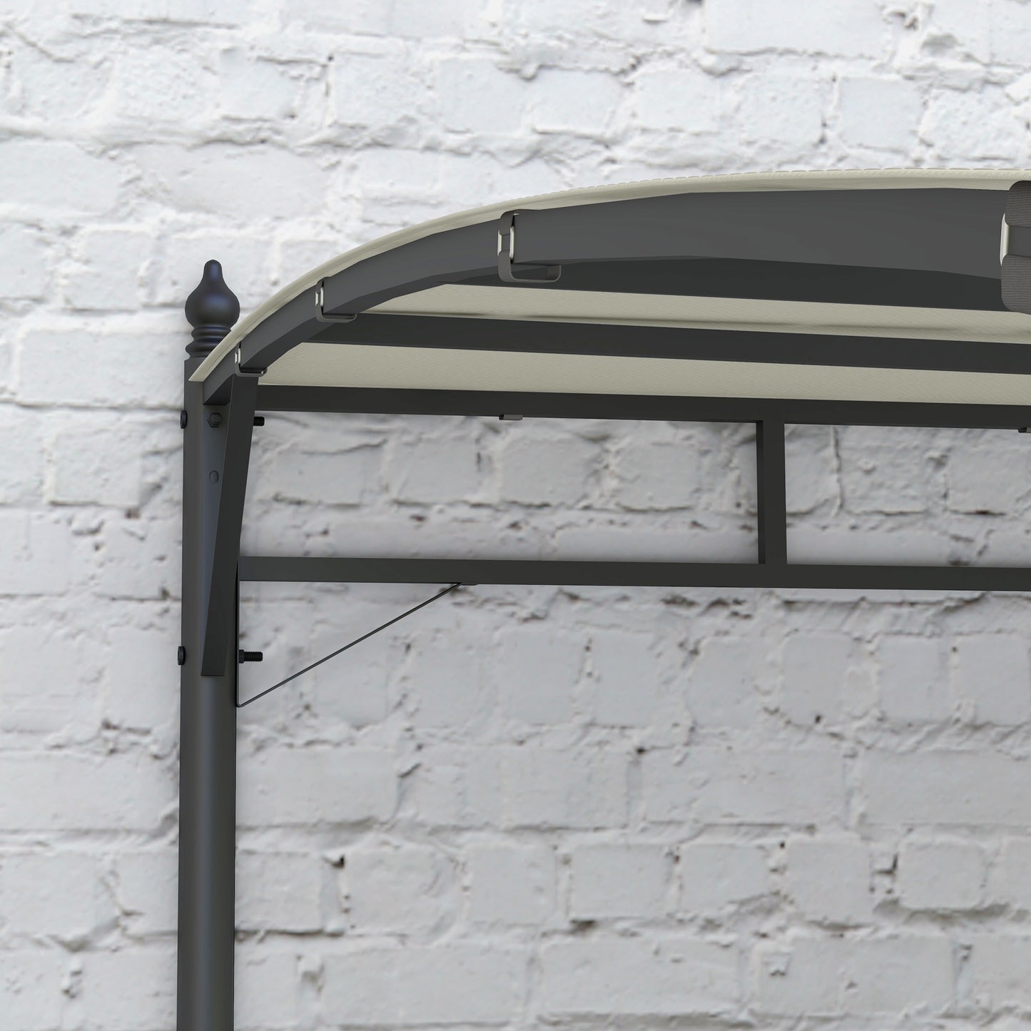 Outsunny 3 x 4m Metal Frame Pergola Sun Shade Canopy - Cream