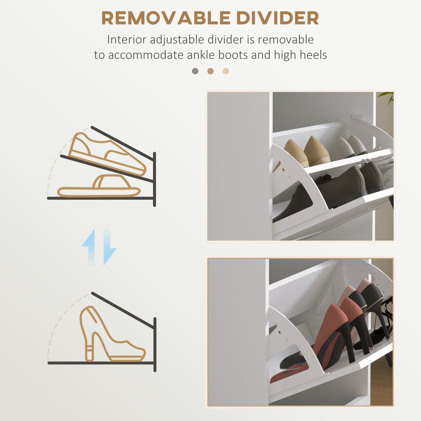 Three-Drawer Minimalistic Shoe Storage Cabinet Cupboard Organiser For 15 Shoes