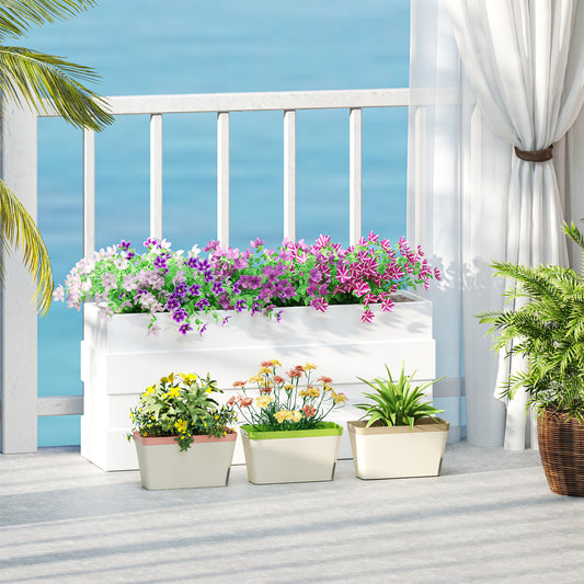 Set of 3 Self Watering Plant Pots Outdoor, Garden Planters with Visual Water Level Window, Plastic Flower Pots for Indoor Outdoor Garden Balcony Windowsill