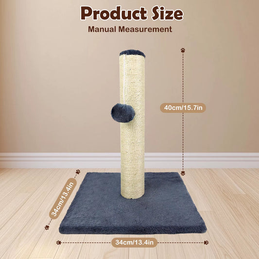 Cat Scratching Post, 90Cm Cat Tree for Indoor Cats Stable Cat Tower for Climbing Playing and Relaxation, Grey-34 X 34 X 40Cm