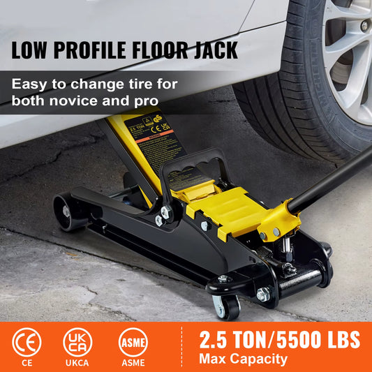 2.5T Ton Hydraulic Floor Jack Pneumatic Low Profile Heavy-Duty Steel Racing Floor Jack With Piston Lift Pump