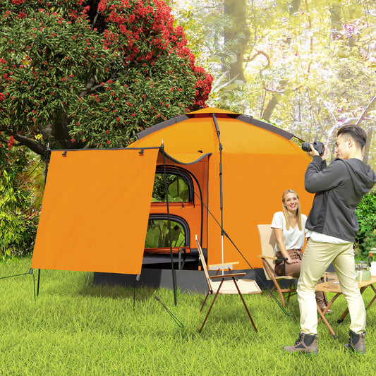 Automatic Pop Up Camping Instant Setup 2-4 Man Tent W/ Mesh Windows, Waterproof & Portable Dome W/ Carrying Bag for Camping / Orange