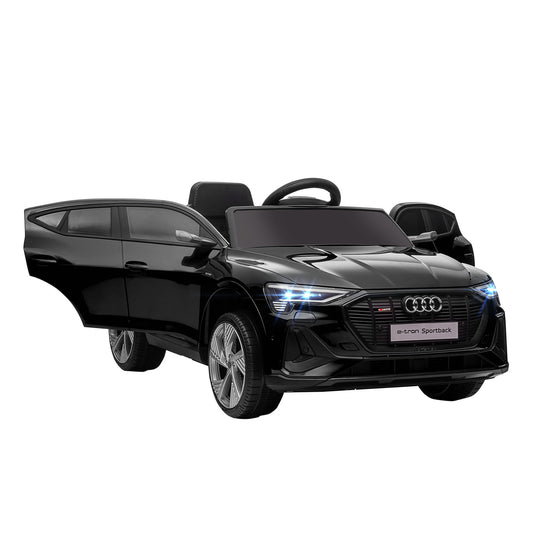 Kids Electric Ride-On Sports Car, 12V Two Motors Battery Powered Toy With Remote Control, Lights, Music, Horn - Black