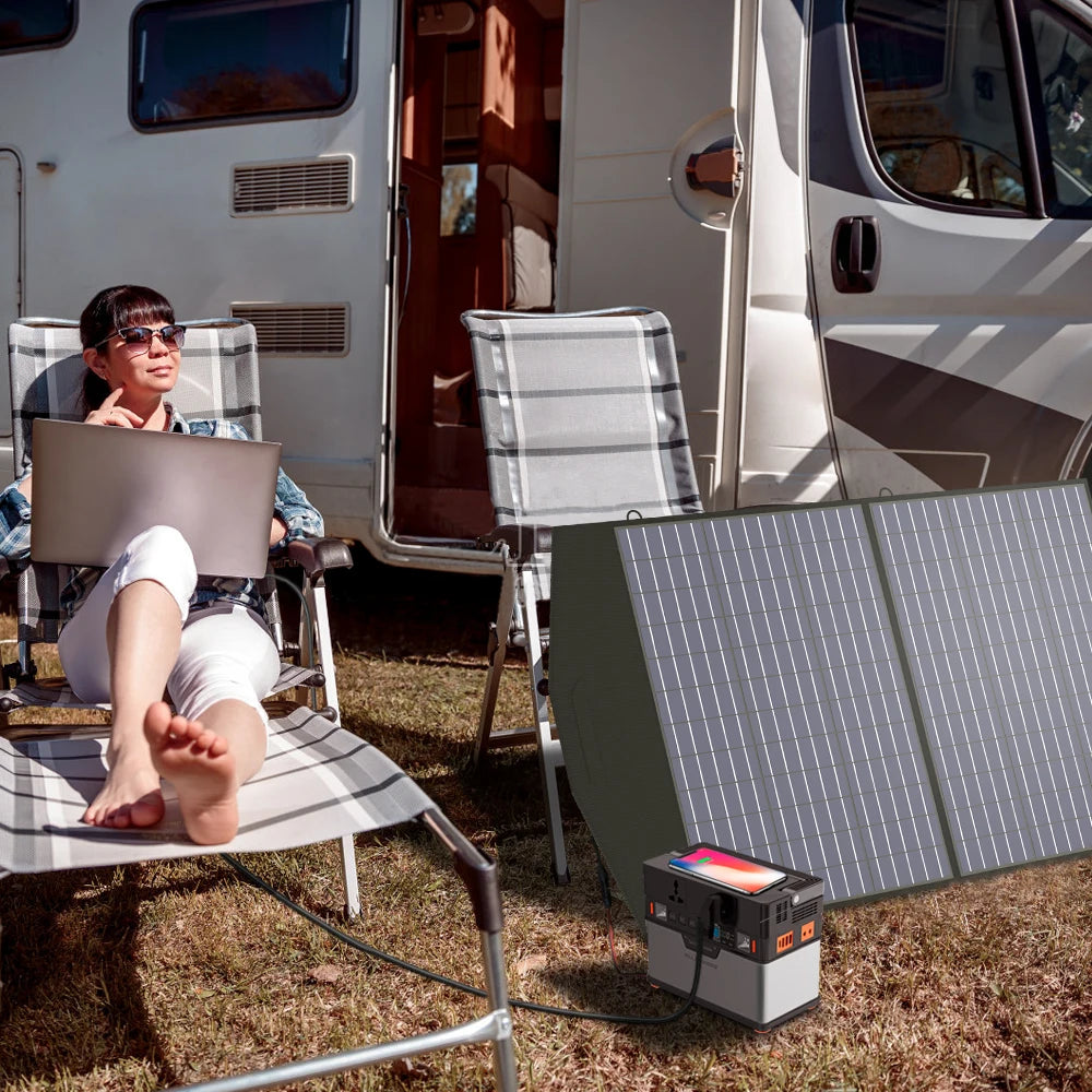 ALLPOWERS Foldable and Portable Solar Panel 100 / 200W Solar Battery Charger, Outdoor Emergency Backup Power for Power Station Etc