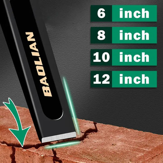 Heavy-Duty Flat Chisel with Hand Guard 6/8/10/12 Inch Stone Concrete Splitter Stonemason's Carving Knife Woodworking Tools