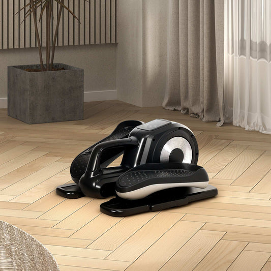 Under Desk Elliptical Machine, Sit Down Pedal Exerciser with Forward and Reverse Motion, 12 Programs, LCD Monitor, Compact with Remote Control