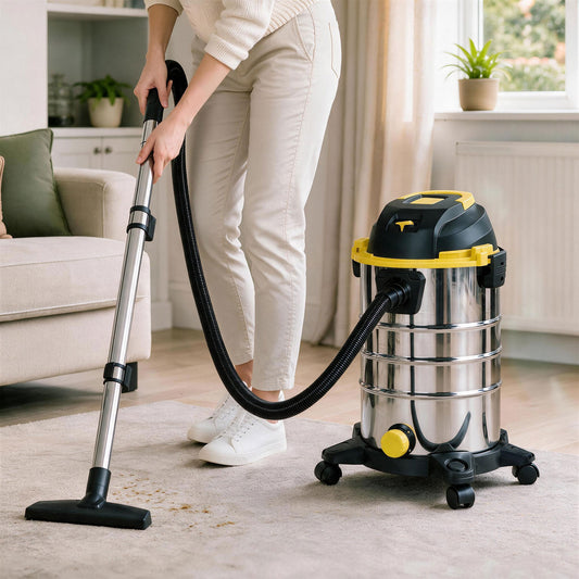 1400W 3-in-1 Wet & Dry Vacuum Cleaner | Blower Mode | 30L Stainless Steel Tank | 5-Layer Filtration | 22kPa | 4m Cord | Silver
