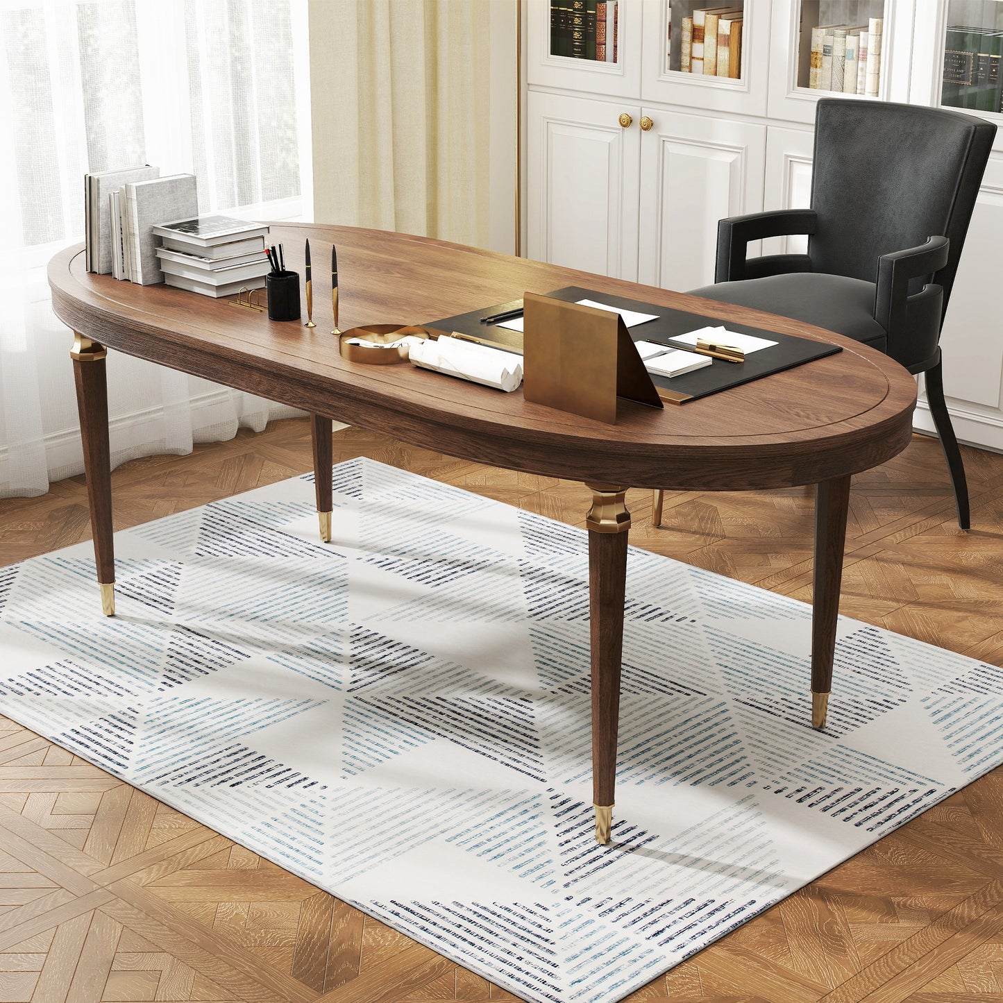 Modern Geometric Area Rug | Machine Washable | 100% Polyester Plush | TPR Non-Slip Backing | 170x120cm | Multi-Coloured Mixed Grey | Living Room Bedroom Dining Room Home Office
