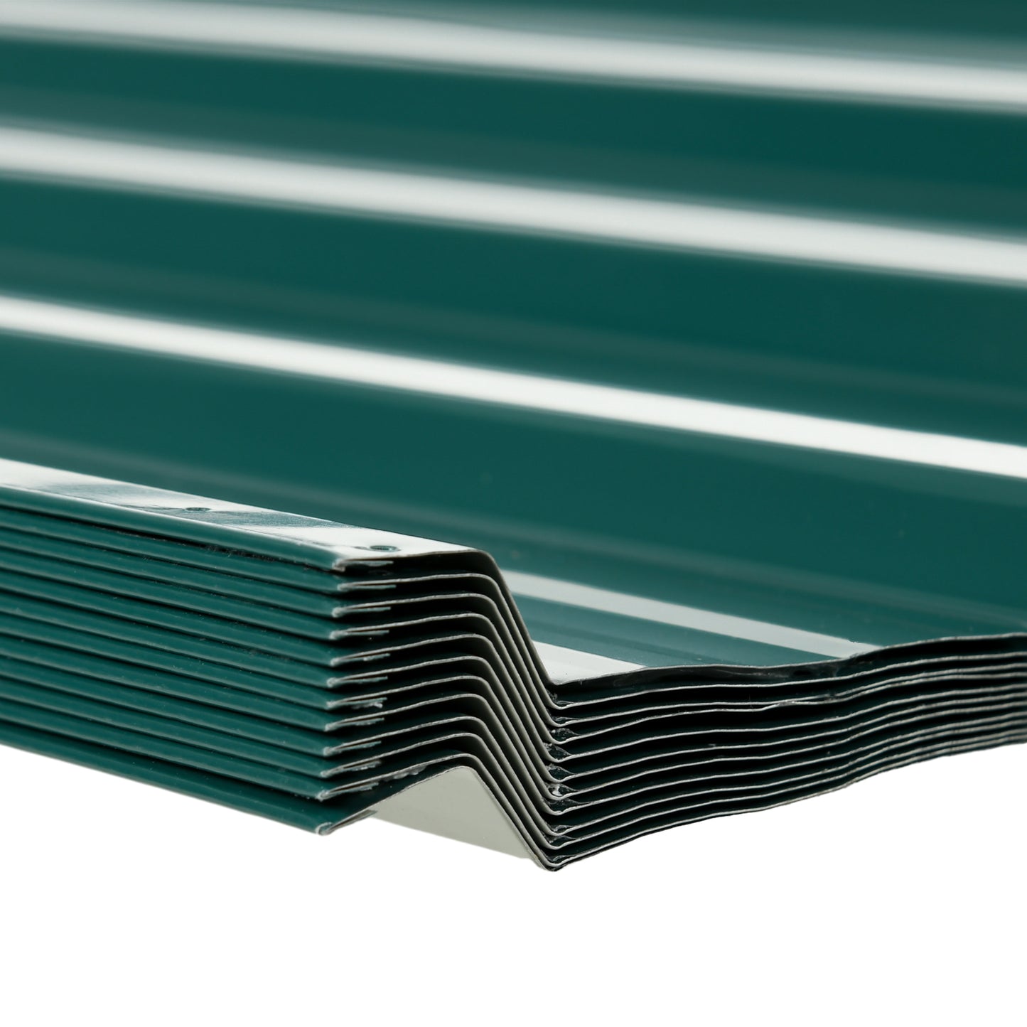 Outsunny Corrugated Roofing Sheets, Pack of 12, Galvanised Metal Roofing Sheets for Greenhouse, Garage, Storage Shed, Carport, 129 x 45cm, Green