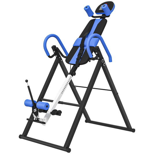 Gravity Inversion Table with Safety Belt Adjustable Hand Stand for Muscle Pain Relief, Blue