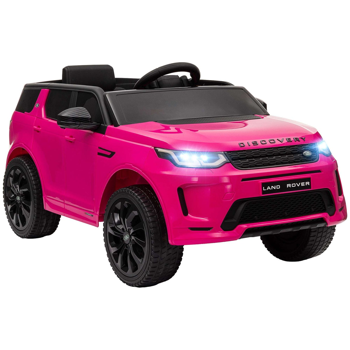 AIYAPLAY Land Rover Discovery Sport Licensed 12V Kids Ride on Car w/ Remote Control, Lights Music Horn, for 3-6 Years Black / White / Pink