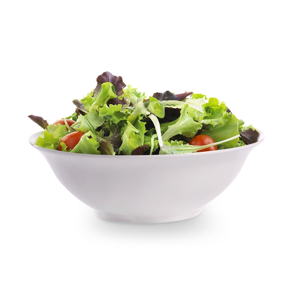 Maison & White White Porcelain Serving Bowls | Set of 4 | 25cm Curved Salad & Pasta Bowls | Dishwasher Safe