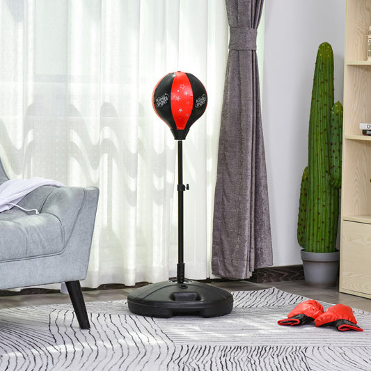 Child's Boxing Punch Ball Set Adjustable With Gloves Fillable Base Handle