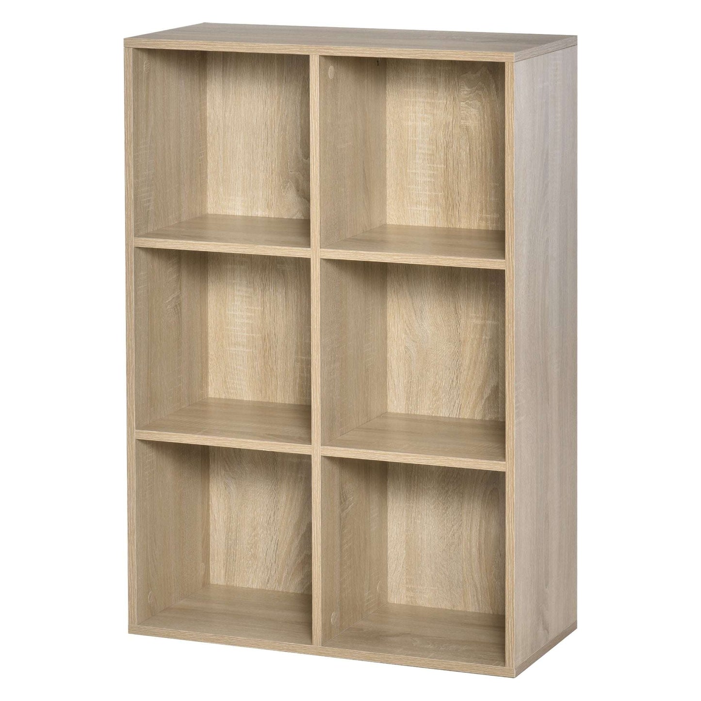 Freestanding Six-Cube Bookcase - Wood Effect