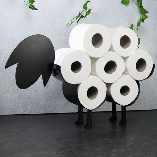 Pukkr Sheep Toilet Roll Holder | Freestanding Steel | Holds 7 Rolls | Novelty Bathroom Décor | No Fixings Required | Assembly Required | 53.5x32.5x12.5cm | 2-Year Warranty