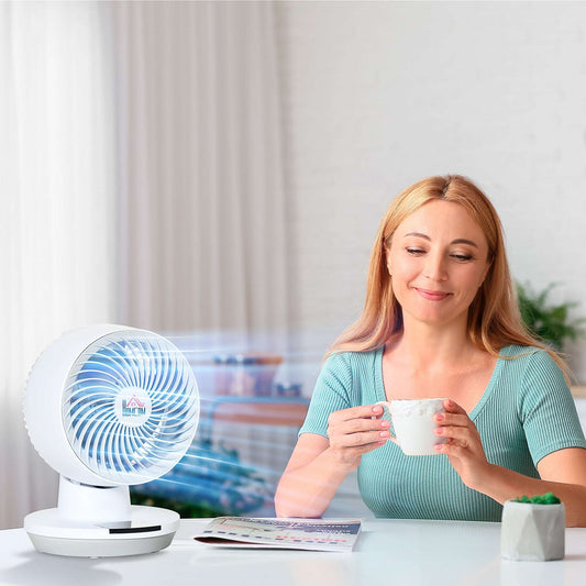 28cm Electric Table Desk Fan with 3 Speed, Remote, Small Portable Personal Cooling Fan for Home Office Desktop, White