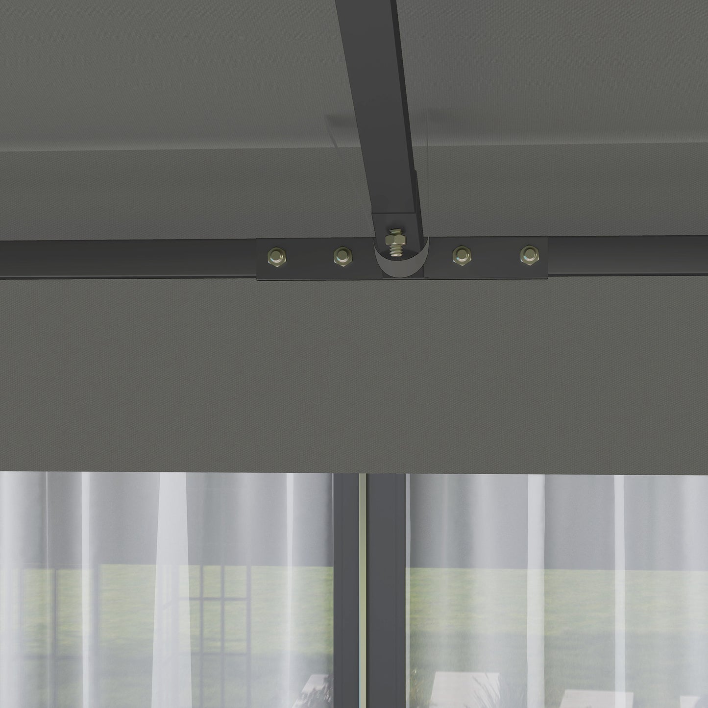 Outsunny 3 x 3(m) Gazebo Canopy Replacement Cover - Grey