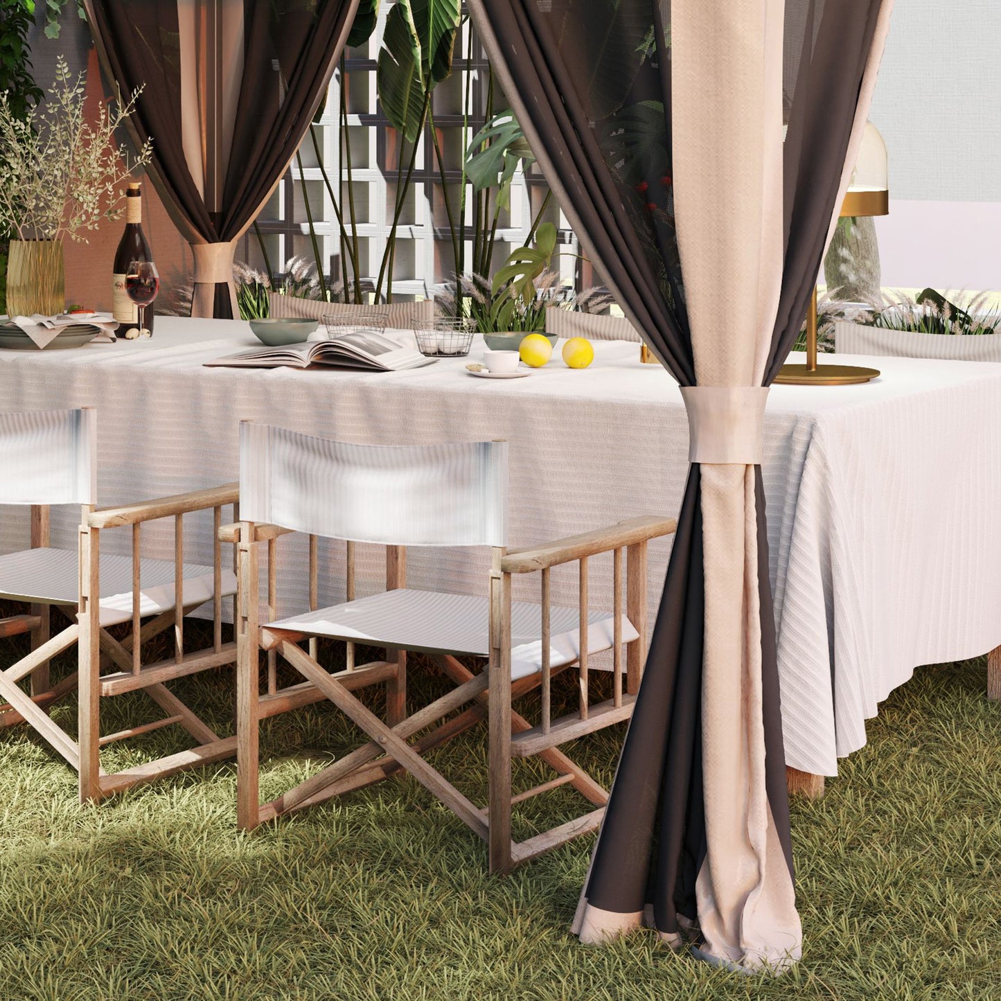 3.6x3.6m Pop-Up Gazebo | UPF50+ Oxford Fabric | Removable Mesh Walls | 3-Height Adjustment 260-280cm | 8 Drainage Holes | 4 Guy Ropes, 12 Ground Stakes & 4 Sandbags | Wheeled Carry Bag | Fits 8-12 People | Beige