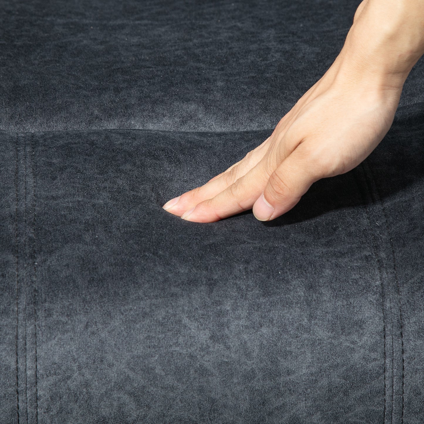 Microfibre Manual Reclining Armchair, with Footrest - Black