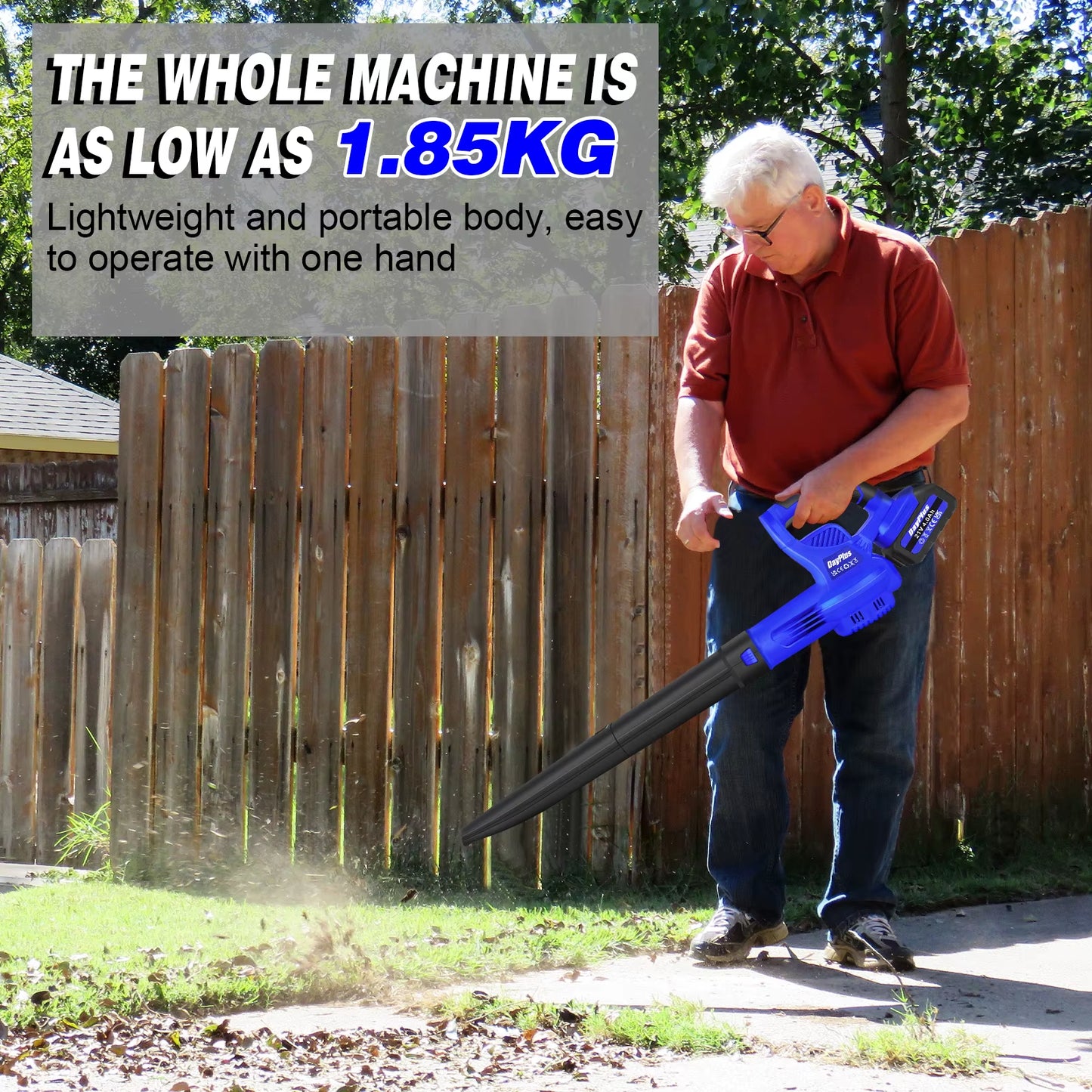 Dayplus Cordless Leaf Blower With Battery & Charger, Electric Garden Blower Portable Handheld Air Blower For Clean Lawn, Dust, Snow
