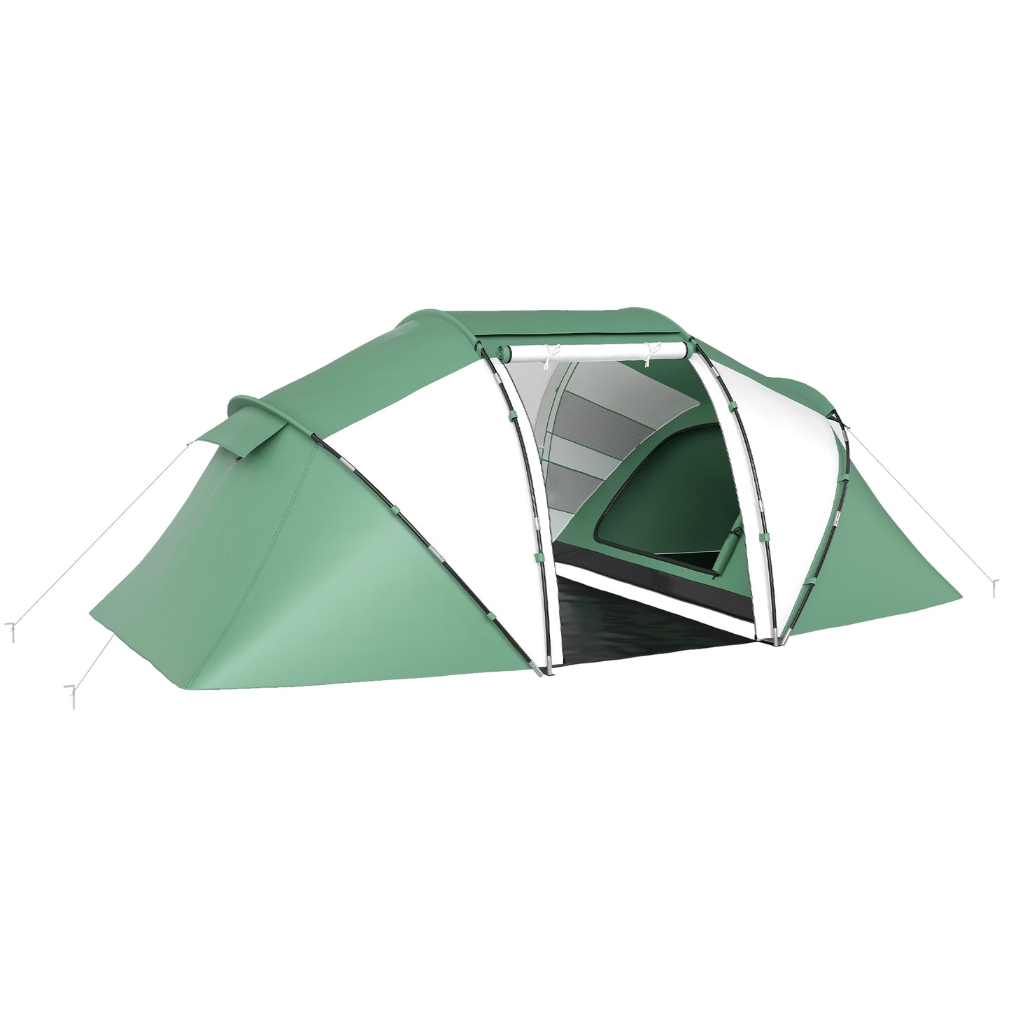 Outsunny 4-6 Man UV Protection Camping Tent - Charcoal Grey and White / Green and White