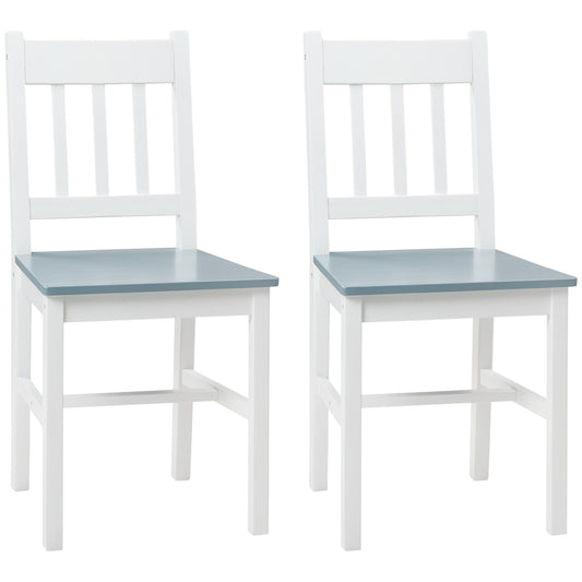 Dining Chairs Set of 2, Kitchen Chair with Slat Back, Pine Wood Structure for Living Room and Dining Room