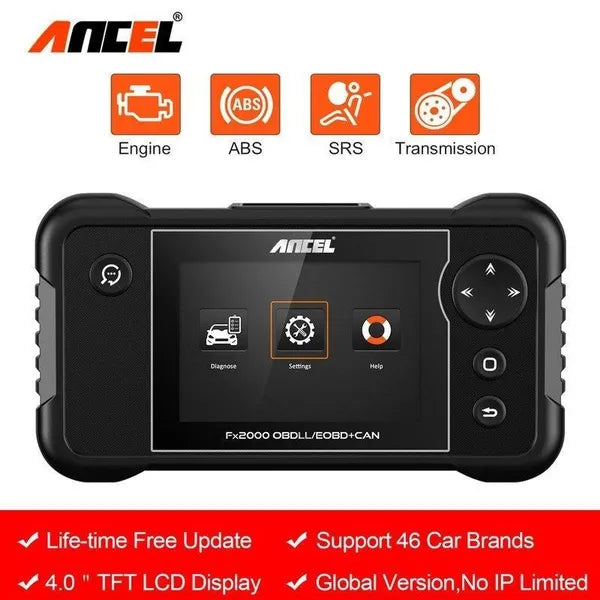 ANCEL FX2000 OBD2 Car Diagnostic Scan Tool Machine - Engine/ABS/SRS/Transmission Automotive OBDII Scanner Vehicle Code Reader 10 Function