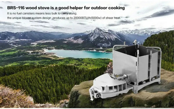 BRS 6000W Outdoor Wood Wood Burning Foldable Firewood Furnace Charcoal Cooker BBQ Electronic Blower