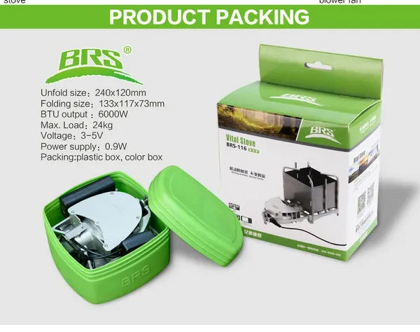 BRS 6000W Outdoor Wood Wood Burning Foldable Firewood Furnace Charcoal Cooker BBQ Electronic Blower