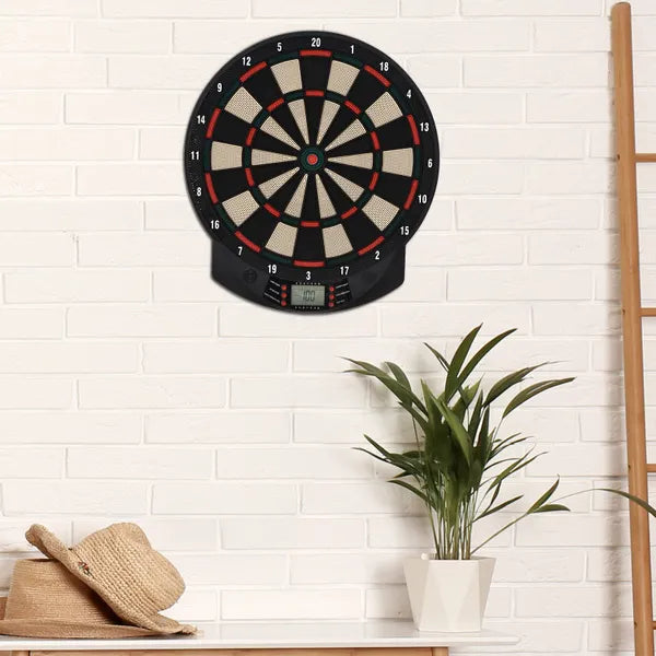 Plastic Electronic Dartboard With 6 Darts Game Black