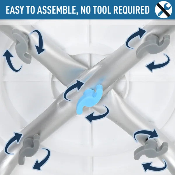 Aluminium 360 Degree Anti Slip Safety Swivel Shower Bathroom Stool Seat Chair Blue White