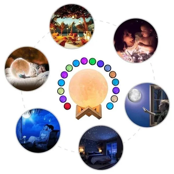 LED Galaxy Moon Lamp Moon Night Light Kids Night Light 16 Colour Change Touch and Remote Control Galaxy Light