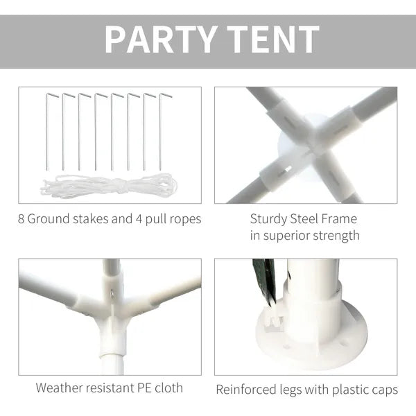 Outdoor Garden Heavy Duty Gazebo Marquee Canopy Shelter Party Tent 2.7 X 2.7M 8ft x 8ft Green