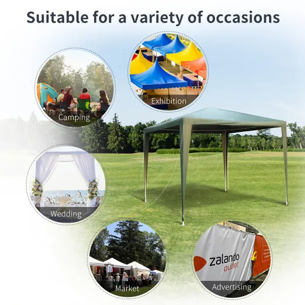 Outdoor Garden Heavy Duty Gazebo Marquee Canopy Shelter Party Tent 2.7 X 2.7M 8ft x 8ft Green