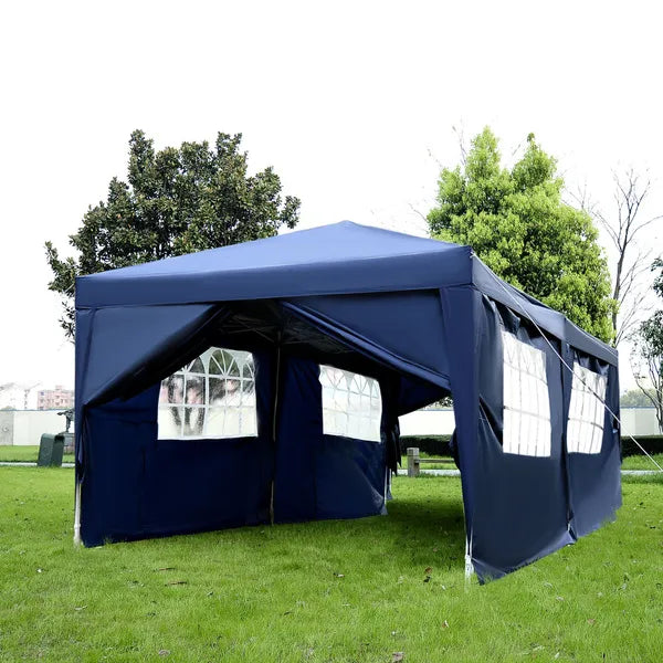 Outdoor 3 X 6M Garden Heavy Duty Water Resistant Pop Up Gazebo Marquee Party Tent Wedding Canopy Awning-Blue