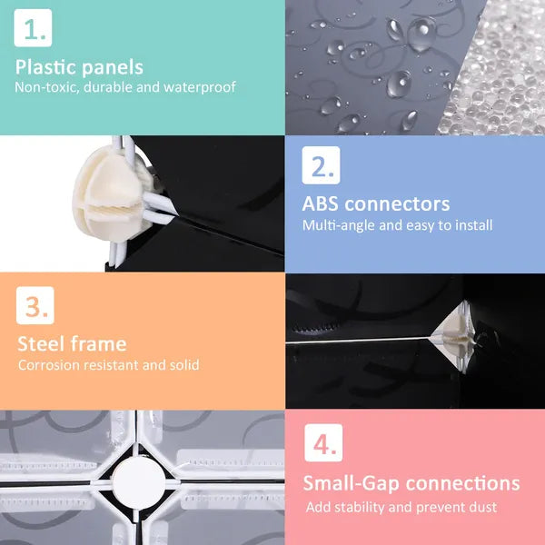 Cube DIY Wardrobe Portable Interlocking Plastic Modular Closet Organiser Cabinet Storage Boxes