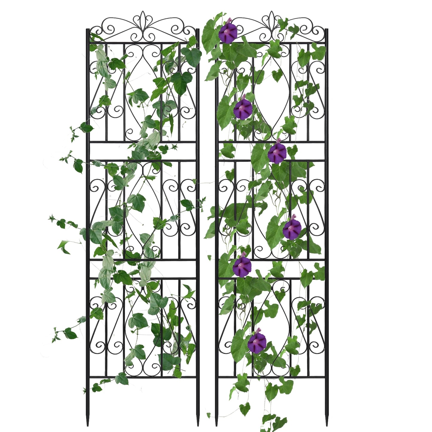 6 Panels Garden Border Trellis High Metal Climbing Plants Support Trellis Plants Barrier for Outdoor Patio Backyard