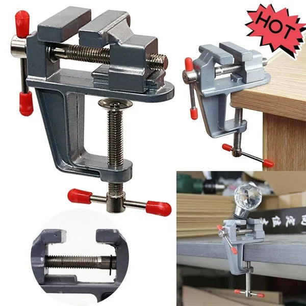Mini Jeweler Table Clamp Small Hobby Bench Vice Work Bench Vise Bench Clamp Hobby Vise Clamp Small Table Clamp Mini Bench Vice Clamp for Small Work Crafts Woodworking and Metalworking