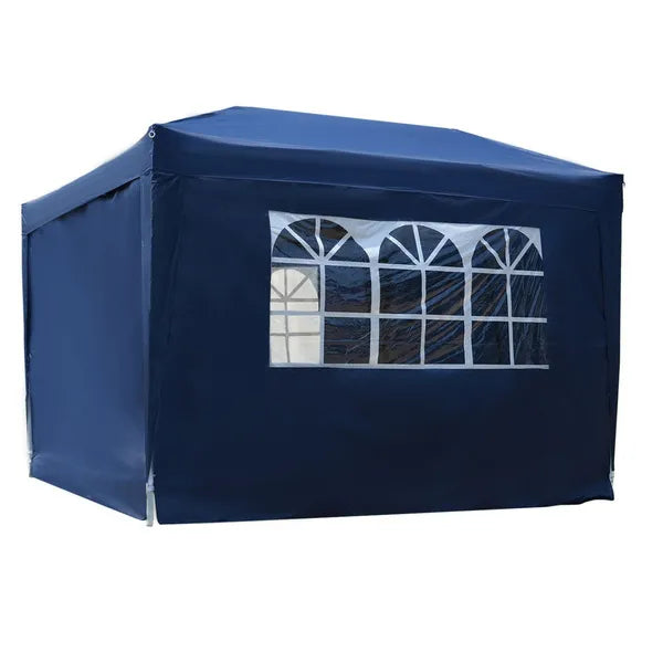Outsunny Pop Up Water Resistant Gazebo - 3m x 3m - w/ Carry Bag - 2 Walls 2 Windows