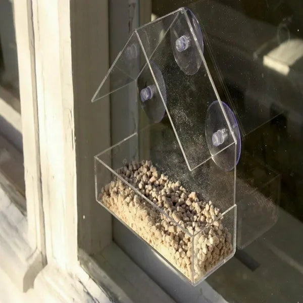Window Viewing Wild Bird Feeder Feeding Station Stop Suction Cup Hanging Acrylic Perspex Clear